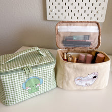 Load image into Gallery viewer, Green Gingham Cosmetic Case
