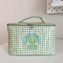 Load image into Gallery viewer, Green Gingham Cosmetic Case
